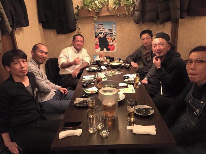 (左から) うさぎとぼく、エルマーズ原田さん、ハマ珈琲さん、ふかい珈琲さん、ブルックリンパーラー山村さん、マイクロレディコーヒースタンドさん