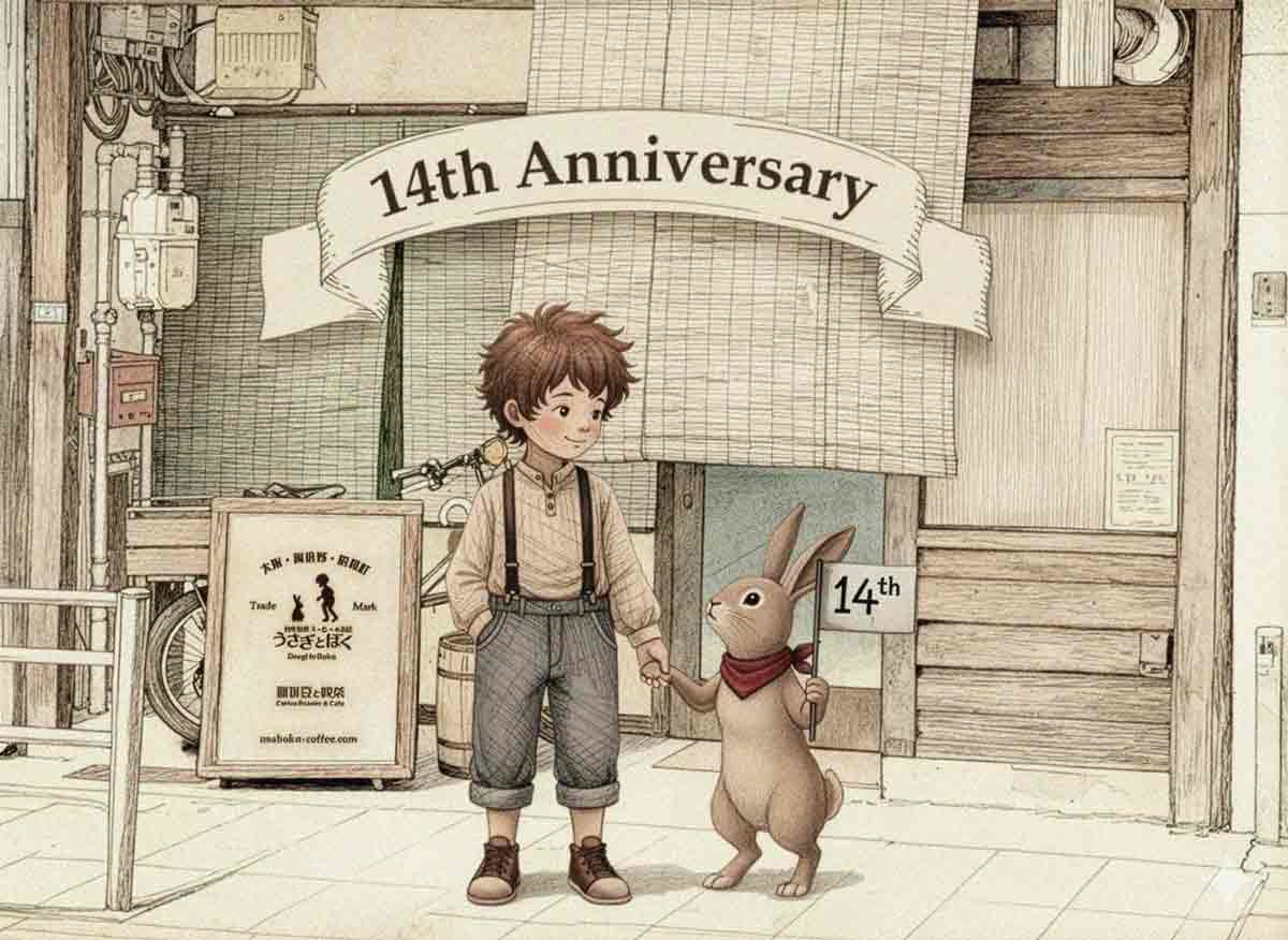 うさぎとぼく14周年記念イラスト